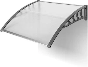 39"x38" Window Awning Canopy, Polycarbonate Front Door Patio Cover for Rain,Snow - Picture 1 of 12