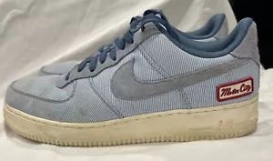10.5 Men's Nike Air Force 1 Detroit Motor City Edition Indigo Blue Low Sneaker - Picture 1 of 11
