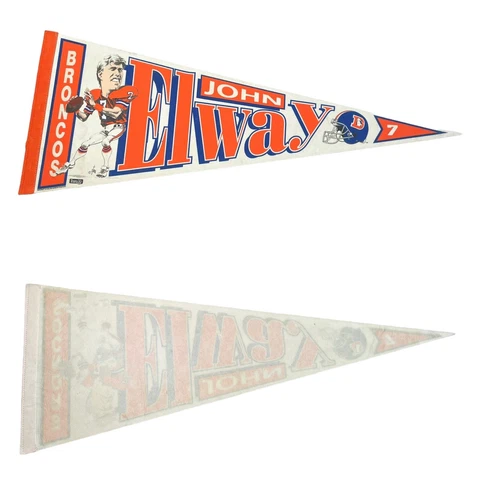 Vintage Wincraft Denver Broncos Pennant Lot NFL Football John Elway Cover