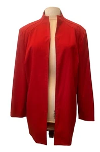 Milano Woman Red Size 18 Long Sleeve Blazer Suit Jacket Career Zip Up NEW - Picture 1 of 8