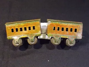 Pennsylvania lines 500 Passenger Car Tin O-27 Gauge 2 Cars - Picture 1 of 2