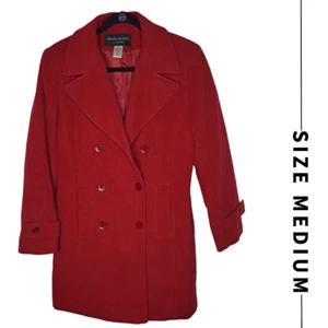 Gabardina Centígrada Mujer M Roja Lana Cachemira Chaquetón De Colección Hasta la Rodilla Elegante - Imagen 1 de 10