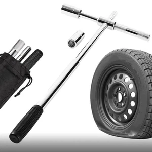 Llave de tuerca extendida universal de 23", juego de llaves de tuerca de hierro para neumáticos de 4 vías con enchufe - Imagen 1 de 9