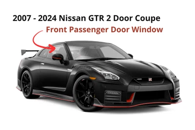 For 2007-2024 Nissan GT-R GTR Front Right Window Passenger Side No Clip Included Foto 1 de 3