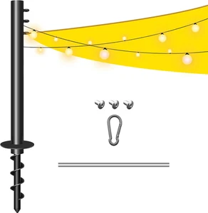 Sonnenschutzsegel 2 Pole 9Ft Outdoor Sonnenschutz Segel Pfostenstütze Markise Vordach schwer - Bild 1 von 12