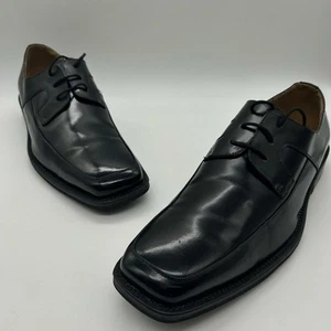 Carlo Pradi Shoes Mens 10 Black Leather Italian Square Toe Dress Career Formal - Picture 1 of 10