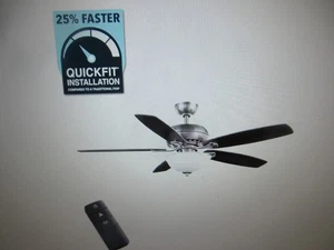 Hampton Bay Southwind II 52 in. Indoor LED Brushed Nickel Ceiling Fan with Light - Picture 1 of 8