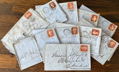 QV GB SG 43 1d Penny Red Plates  x 10 ALL Newcastle 545 Duplex Lettersheets - Image 1 of 2