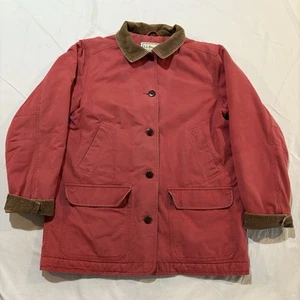 LL Bean Women’s Quilted Insulated Canvas Chore Coat Sz L Thinsulate Barn Jacket - Picture 1 of 19
