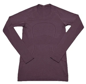 Lululemon Swiftly Tech Pullover Women's Size 8 Purple Long Sleeve Thumholes Hip - Picture 1 of 8