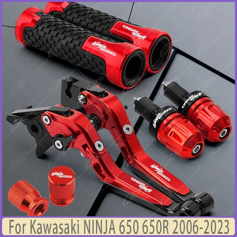NEW Handle Grip Cap Brake Clutch Lever Set For Kawasaki NINJA 650 650R 2006-2023 Foto 1 de 4