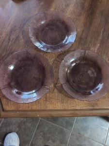 3 Salatteller Forte Crista Mexiko Amethyst lila Sonnenblume Glas Geschirr 7" - Bild 1 von 5