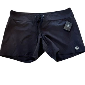 Neu mit Etikett Volcom 5" Shortie Boardshorts Damen 13 schwarz Kordelzug Taillentasche - Bild 1 von 13
