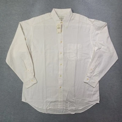 Banana Republic Shirt Mens Large White Seersucker Button Down Chest Pocket NWT - Image 1 of 4