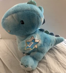 Juguete de peluche FAO Schwarz azul dinosaurio 12" LED y sonido ambos FUNCIONAN *Nuevo con etiquetas* - Imagen 1 de 11