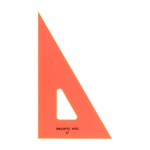 Fluorescent Orange 6 Inch Drafting Triangle 30 60 90 Degree Professional Tool - Picture 1 of 6