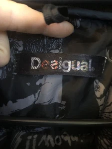 Desigual Damen Jeans Jacke Übergang Sweat Ärmel Kapuze Stickerei Rhomben - Bild 1 von 8