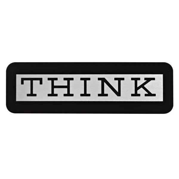 IBM THINK SIGN PLAQUE Rare Authentic Computer Desk Accessory Executive Gift - Image 1 of 4