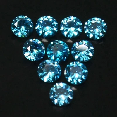 3.25 mm Round Brilliant Lot D Color VVS1 Excellent Blue Loose Diamond 10 Pcs - Image 1 of 4