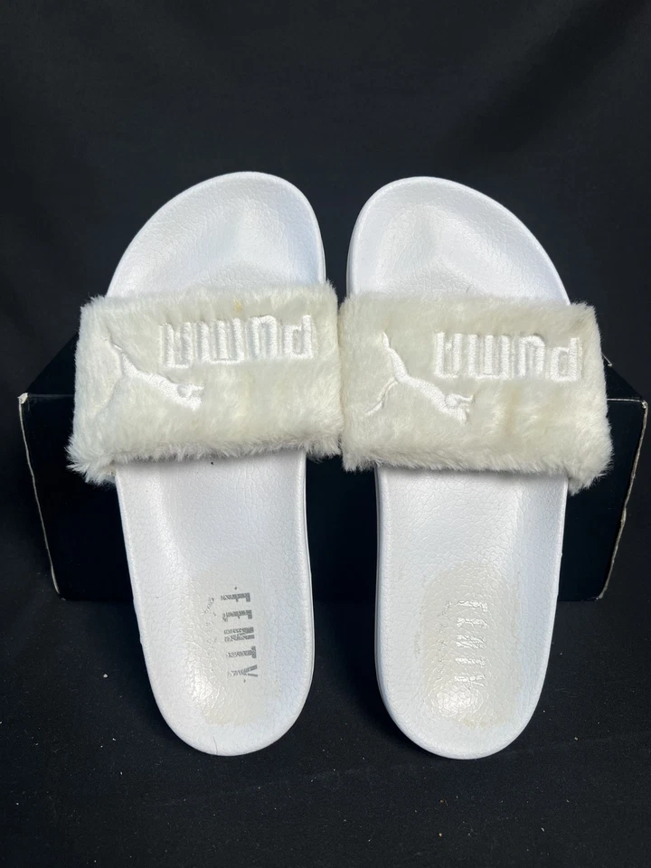 Sandalia Puma Fenty x Rihanna blanca de piel Leadcat Fenty talla para mujer EE. UU. 9,5 Foto 1 de 4