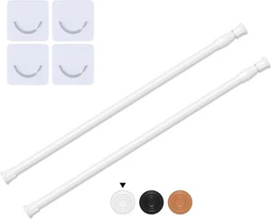 2 Pack Small Spring Tension Curtain Rod 16 to 28 Inch, 16-28 Inch White-2 Pcs - Picture 1 of 6