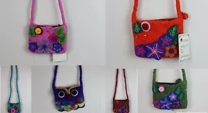 Handgefertigte mehrfarbige kleine Filzwackel Schultertasche Handtasche Festival BG19 - Bild 1 von 15