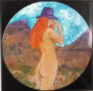 original art for sale by artist - Redway Pass-Acrylics on 12" record - Bild 1 von 1