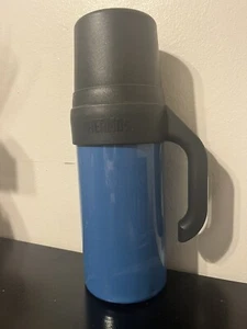 Thermos Stainless Steel Blue Flask Drink Cup Mug 11” Tall 1L Liquid Capacity - Picture 1 of 7