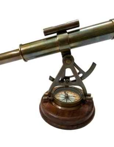 Antique Brass Nautical Alidade Telescope Compass Surveying Theodolite Marine - Picture 1 of 8