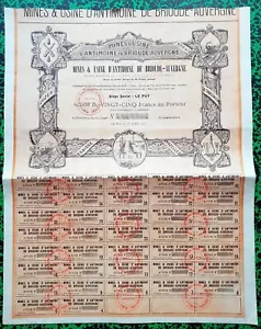Dépt 43 - Le Puy - Rare Superbe Mines & Usines d'Antimoine de Brioude de 1907 - Picture 1 of 1