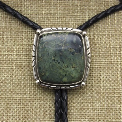 Серебро квадратной формы камбаба яшма галстук-боло на Jose Campos + - Изображение 1 из 4