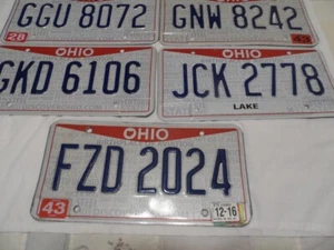 LOT OF 5 DIFFERENT OHIO EXPIRED LICENSE PLATES VG - Imagen 1 de 1