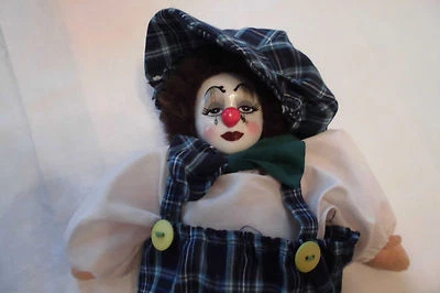 Gilde Clown 30cm Porzellangesicht und bewegliche Arme und Beine - Bild 1 von 4