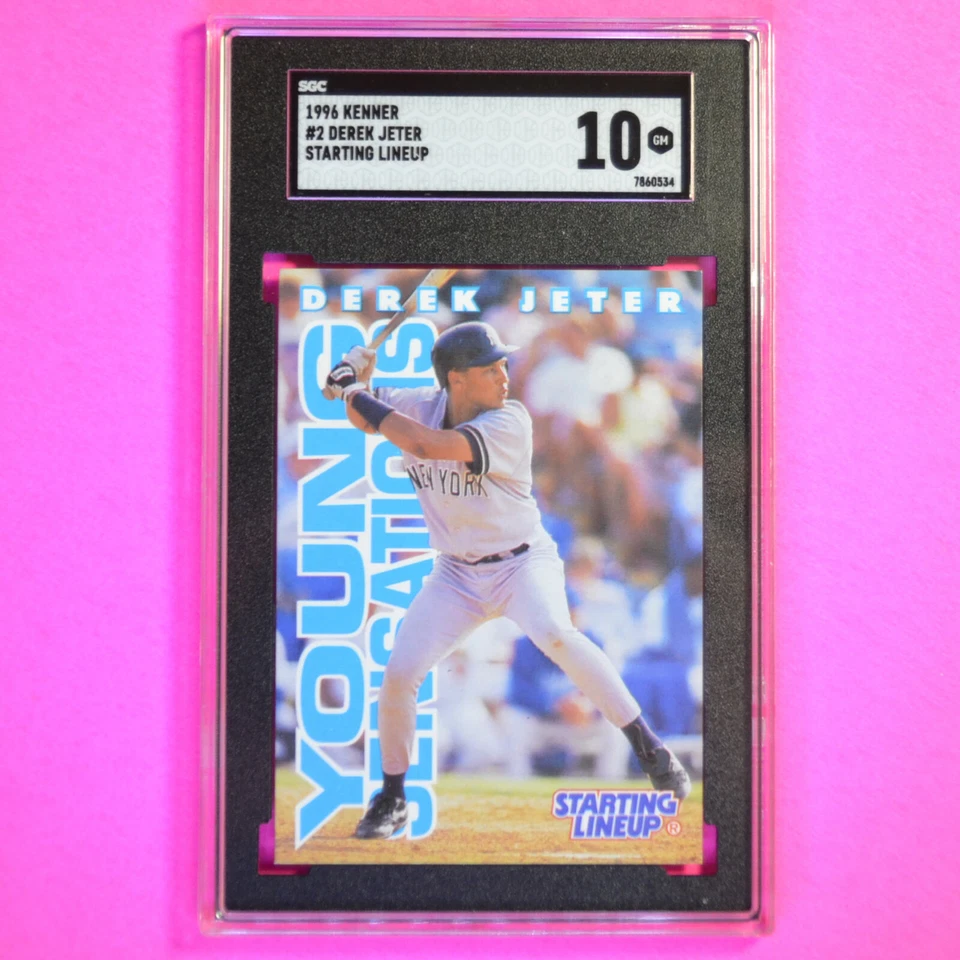 1996 Starting Lineup Cards, Derek Jeter #2 Rookie RC SGC 10 Gem Mint HOF Kenner - Image 1 of 1