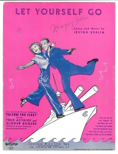FRED ASTAIRE & GINGER ROGERS Sheet Music LET YOURSELF GO from FOLLOW THE FLEET - Picture 1 of 3