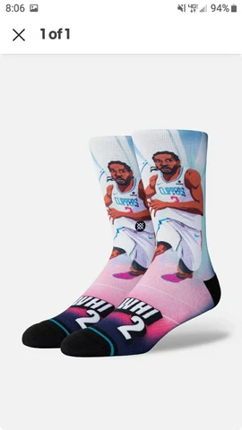 Kawhi Leonard LA Clippers Stance NBA Player Rise Crew Sock Cover