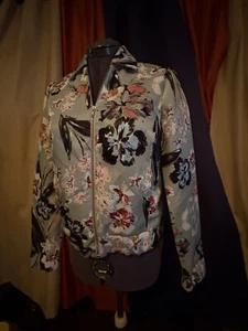 Anthropologie Seen Worn Kept Hyacinth blue floral jacket Size 4 - Picture 1 of 3