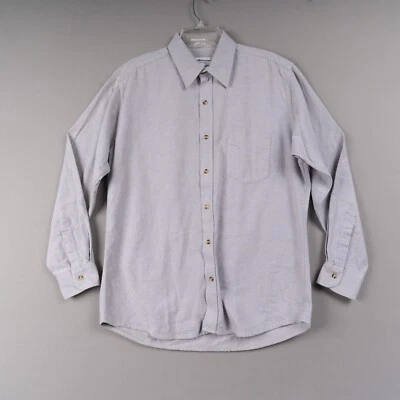 Bud Berma Cumberland Flannel Shirt Men’s L Gray Cotton Button-Up Vintage - Image 1 of 4