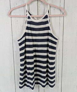 Top sin mangas Maurices talla mediana azul blanco tejido a rayas - Imagen 1 de 8