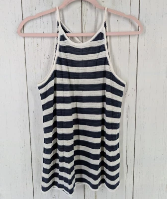 Maurices Size Medium Blue White Stripe Knit Camisole Sleeveless Top - Image 1 of 4