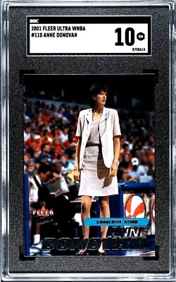 2001 Fleer Ultra WNBA #110 Anne Donovan Head Coach HOF RC SGC 10 POP 4 w/ PSA - Image 1 of 2