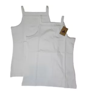2 Pack Amazon Aware Girls Solid White Strech Jersey Cami Top Size XL New - Picture 1 of 9