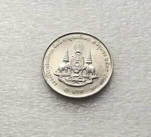 Thailand 2539 1996 1 Baht 50th Anniv of Reign of Rama IX aUNC C|6605