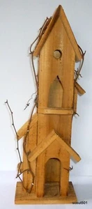 Vintage Handwerker primitiv ungewöhnlich Holz gruselig Hexe Zauberer Stil Vogelhaus - Bild 1 von 8