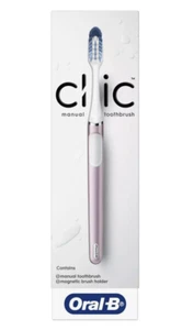 BEST SELLER!!!!! Oral-B Clic Manual Toothbrush Rose Quartz - NIB - Picture 1 of 9