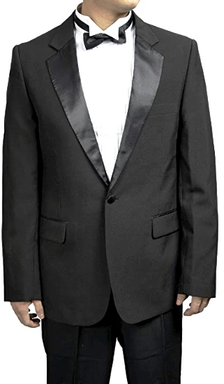 Chaqueta de esmoquin negra con cuello de muesca de 1 botón para hombre de Broadway Tuxmakers Foto 1 de 1