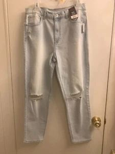 NWT nb DISTRESSED KNEES PALE BLUE DENIM SLIM ANKLE JEANS SZ13 - Picture 1 of 7