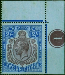 Bermudas 1920 2s Púrpura y Azul-Azul SG51ba 'Break in Scroll' Fino MNH Pl.1 Mar... - Imagen 1 de 1