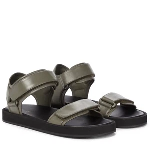Sandalias de cuero THE ROW Hook-and-Loop II en verde manglar talla 39/EE. UU. 9 - Imagen 1 de 10