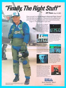 1988 Chuck Yeager Computerspiel PRINT AD Testpilot PC Jet Flugzeug Luftfahrt - Bild 1 von 3